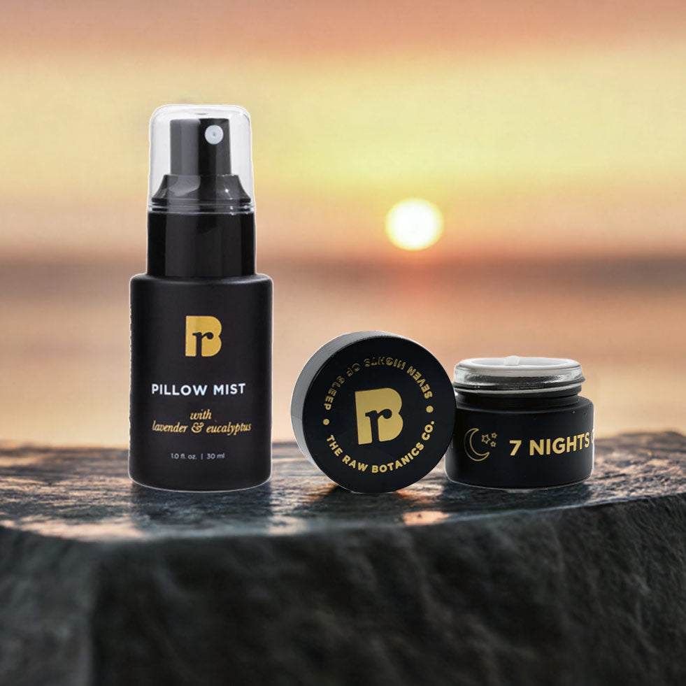 SWEET DREAMS TRAVEL BUNDLE - Soothing Pillow Mist & 7 Nights of Sleep Reishi Mushroom, Chamomile, & Passion Flower