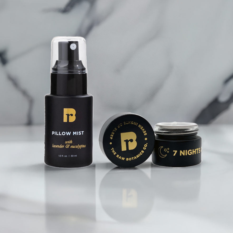 SWEET DREAMS TRAVEL BUNDLE - Soothing Pillow Mist & 7 Nights of Sleep Reishi Mushroom, Chamomile, & Passion Flower