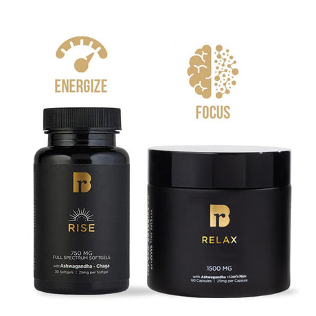 ALL DAY CHILL BUNDLE - Rise & Energize | Relax & Focus Mushroom & Hemp Softgels