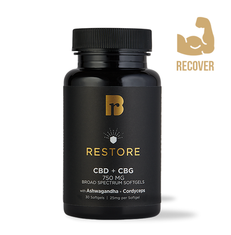 RESTORE & Recover Immunity Boost | CBD, CBG, Cordyceps, Turkey Tail, Vitamin D Softgels