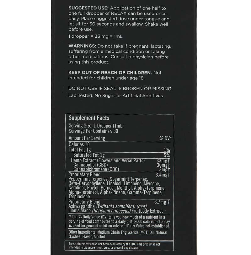 Lion’s Mane & CBD Tincture for Stress & Focus - RELAX & Focus